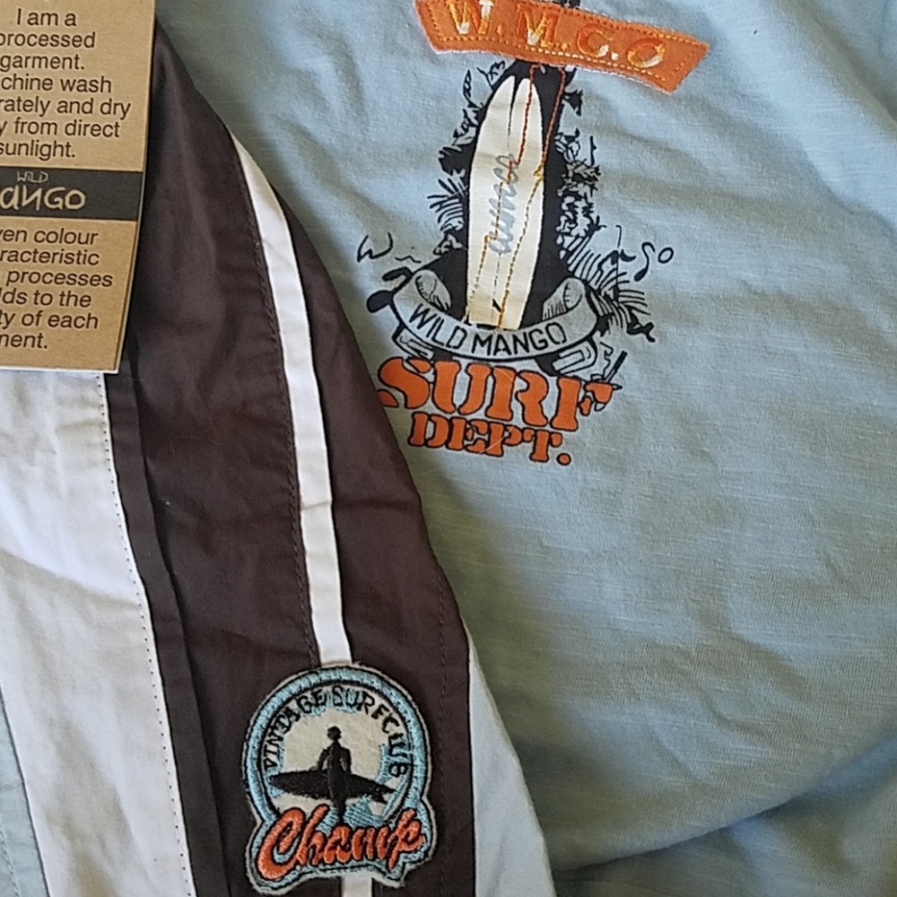 Wild Mango boutique surf swim shorts tee 4-6 set